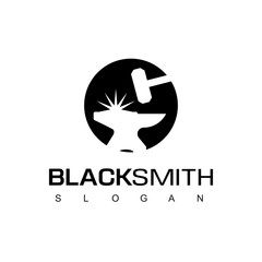 Blacksmith Logo Template Isolated On White Background