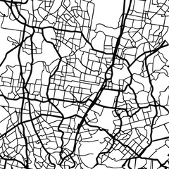 Obraz premium Seamless black and white abstract city roads plan map vector
