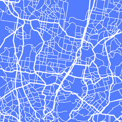Seamless blue and white abstract city roads blueprint plan map vector