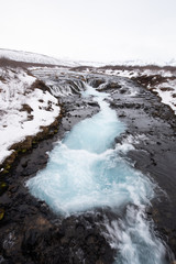 Bruarfoss waterfall Iceland Located in the region of southern part of the Iceland country about 70 km to the east from Reykjavík