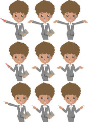 仕事をしている女性の手の動きセット