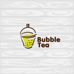 bubble tea logo icon graphic template