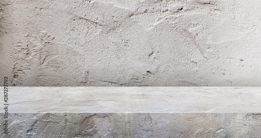 Poster grey concrete texture table product display background.3d perspective studio photography stand.banne