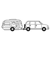 wohnwagen geländewagen familie camping anhänger unterwegs reisen urlaub ferien fahren auto roadtrip spaß hobby liebe leben straße schlafen clipart comic cartoon design cool