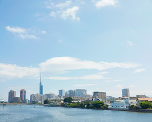 Obraz premium 都市風景 福岡市