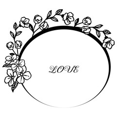 Flower frame for your design, for decorative of love greeting card. Vector