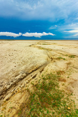 Dry lake bed along Lake Eyasi