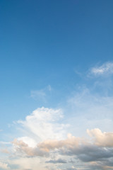 Clouds in blue sky in a clear day
