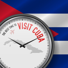 The Best Time to Visit Cuba. Flight, Tour to Cuba. Vector Illustration