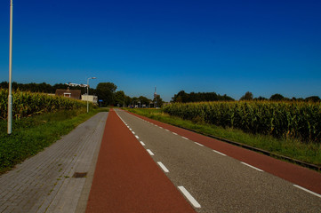road and blue sky in Roosendaal holland