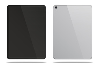 Realistic silver tablet pc.