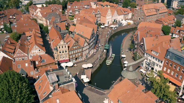 Aerial view of Stade. It is a small town in northern Germany