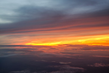 sunrise above clouds