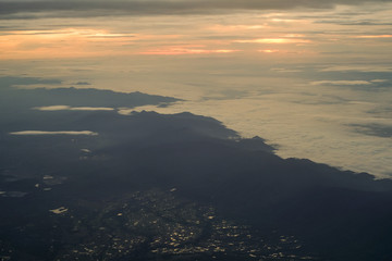 sunrise above clouds