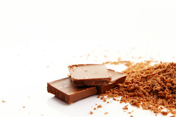 Grated chocolate background