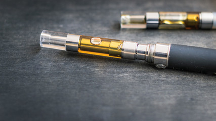 Cannabis oil vape pen cartridges. Alternative method of smoking the THC extracted from marijuana...