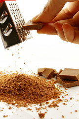 Grated chocolate background
