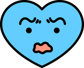 Blue Heart emoticon icon
