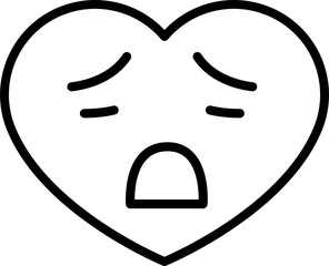 Line drawing of Heart emoticon icon
