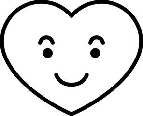 Line drawing of Heart emoticon icon
