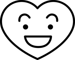 Line drawing of Heart emoticon icon