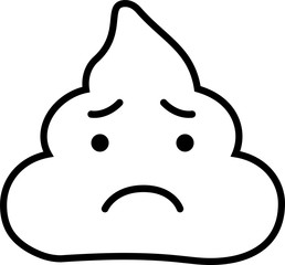 Line drawing of poo emoticon icon