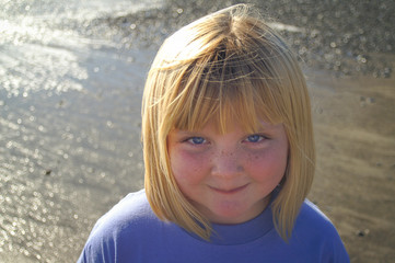 Young girl on San Francisco area beach