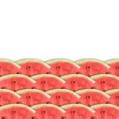 Flat layout of watermelon slices. Watermelon seamless pattern.