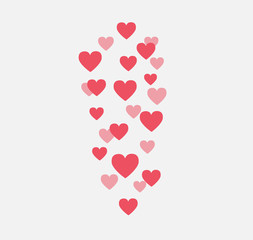 Instagram pink hearts vector background
