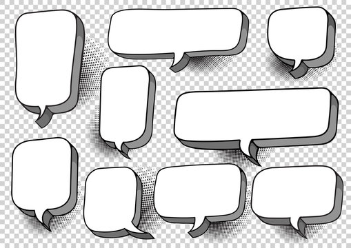 Comic Style, pop art speech bubbles set collection, Vector illustration, you can place relevant content on the area.