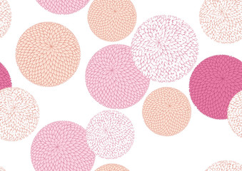 Circle bush tree fashion seamless pattern on white background, vector illustration file. 