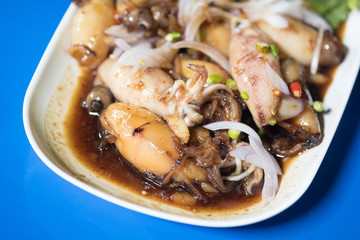 Sweet boiled squid (Thai called maug toam whan)