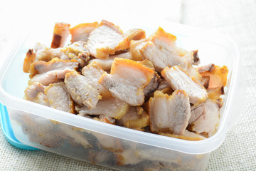 Crunchy Crispy Pork Belly, is marinated in Asian flavors, then roasted with a salt crust for crispy skin and tender meat.