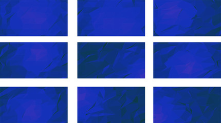 Blue Low polygon gradient background set