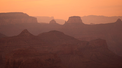 Light and Shadows Fall Across Ridges and Buttes of the Grand Canyon