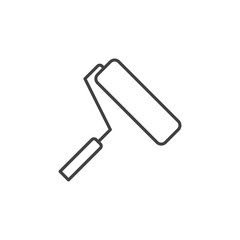 Paint roller vector concept minimal icon or sign in outline style