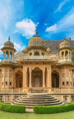 Chhatri of Gaitor, cenotaph for the royal family, Jaipur, Rajasthan, India,
