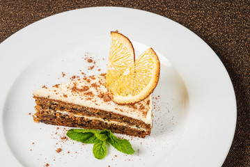 carrot cake with orange and mint