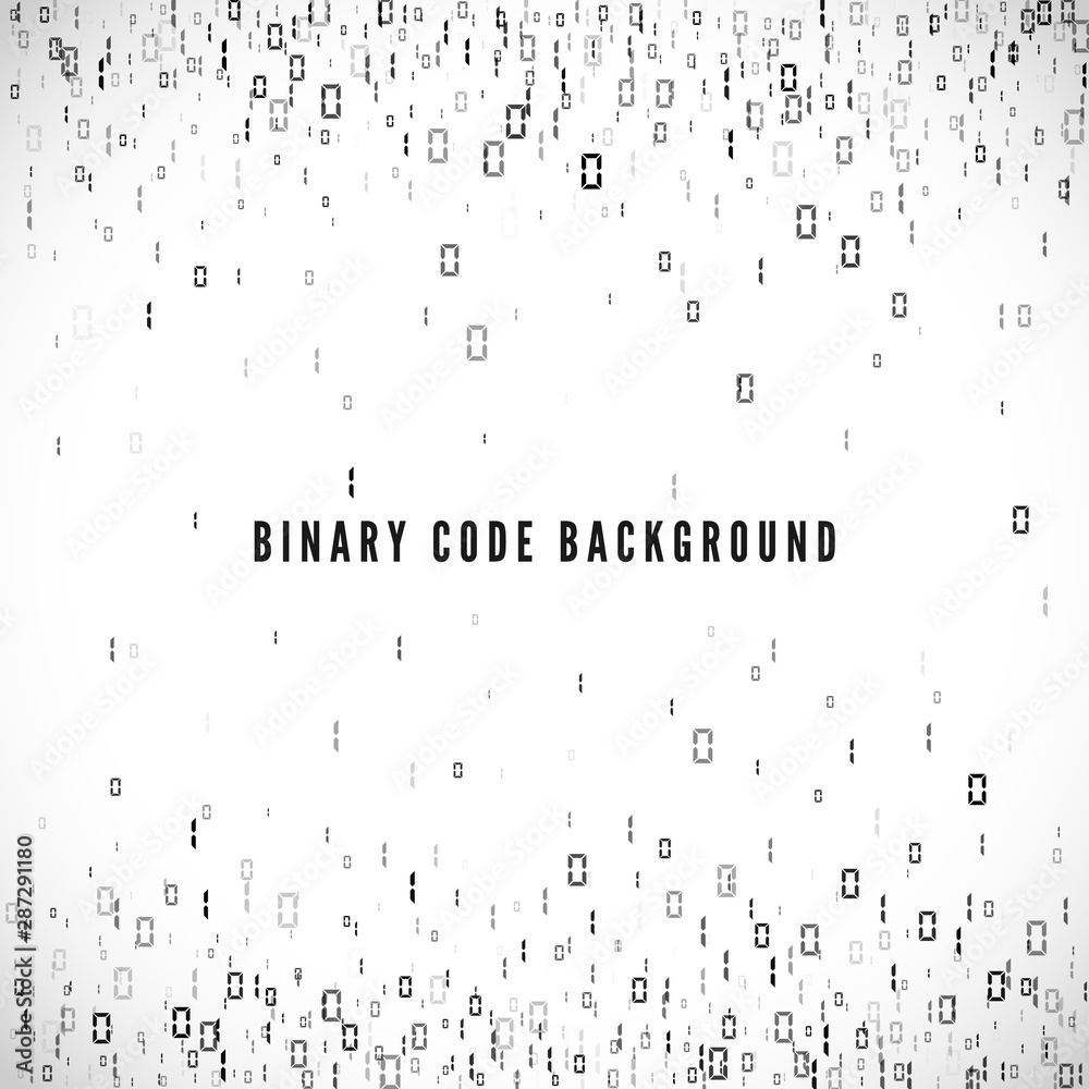 Poster binary code background. digital data stream. matrix. vector illustration