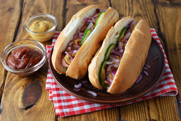 Fresh homemade hot dogs