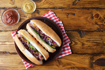 Fresh homemade hot dogs