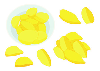 durian fruit in the plate on white background illustration vector 