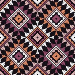 Ethnic boho seamless pattern. Lace. Embroidery on fabric. Patchwork texture. Weaving. Traditional ornament. Tribal pattern. Folk motif. Can be used for wallpaper, textile, wrapping, web. 