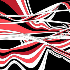 Abstract beautiful linear bright waves graphics