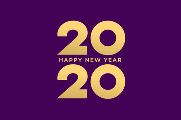 Happy new year 2020 greeting card design