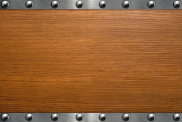 Wooden plate with rivets