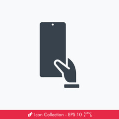 Holding Phone Icon / Vector