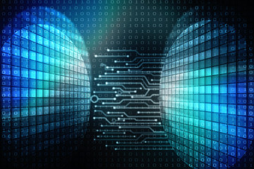 Obraz premium 2d illustration Abstract futuristic electronic circuit technology background