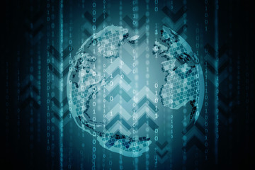 2d illustration world map abstract background