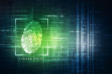 Fingerprint Scanning Technology Concept 2d Illustration